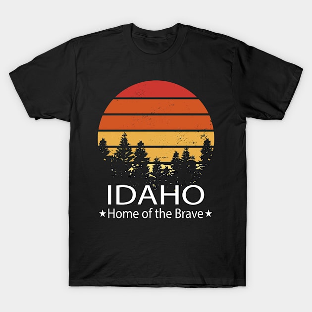 Idahoe, Home of the brave, Idahoe State T-Shirt by TahudesignsAT